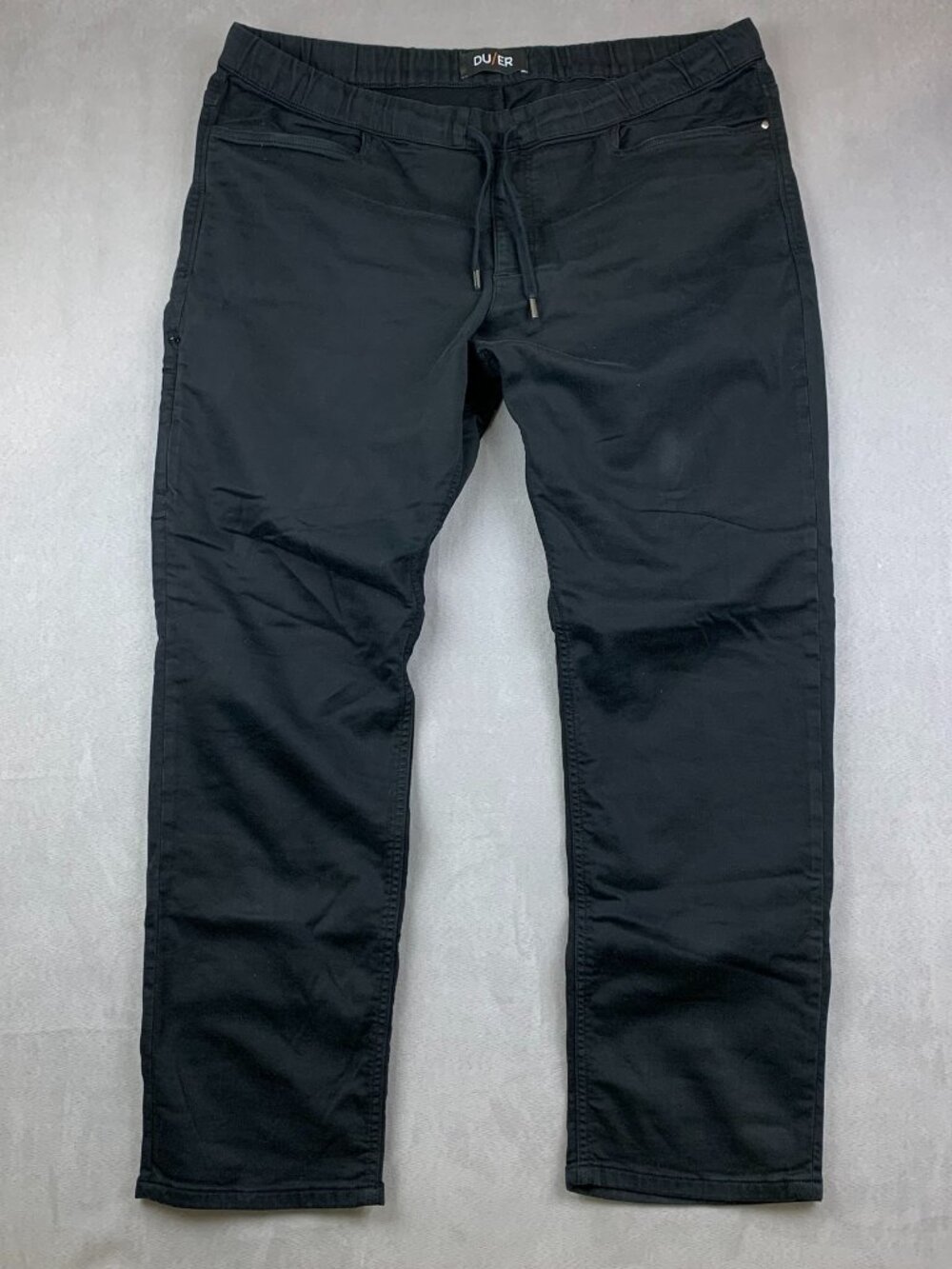 DU/ER Mens Pants 2XL Black No Sweat Essential Straight Drawstring Performance